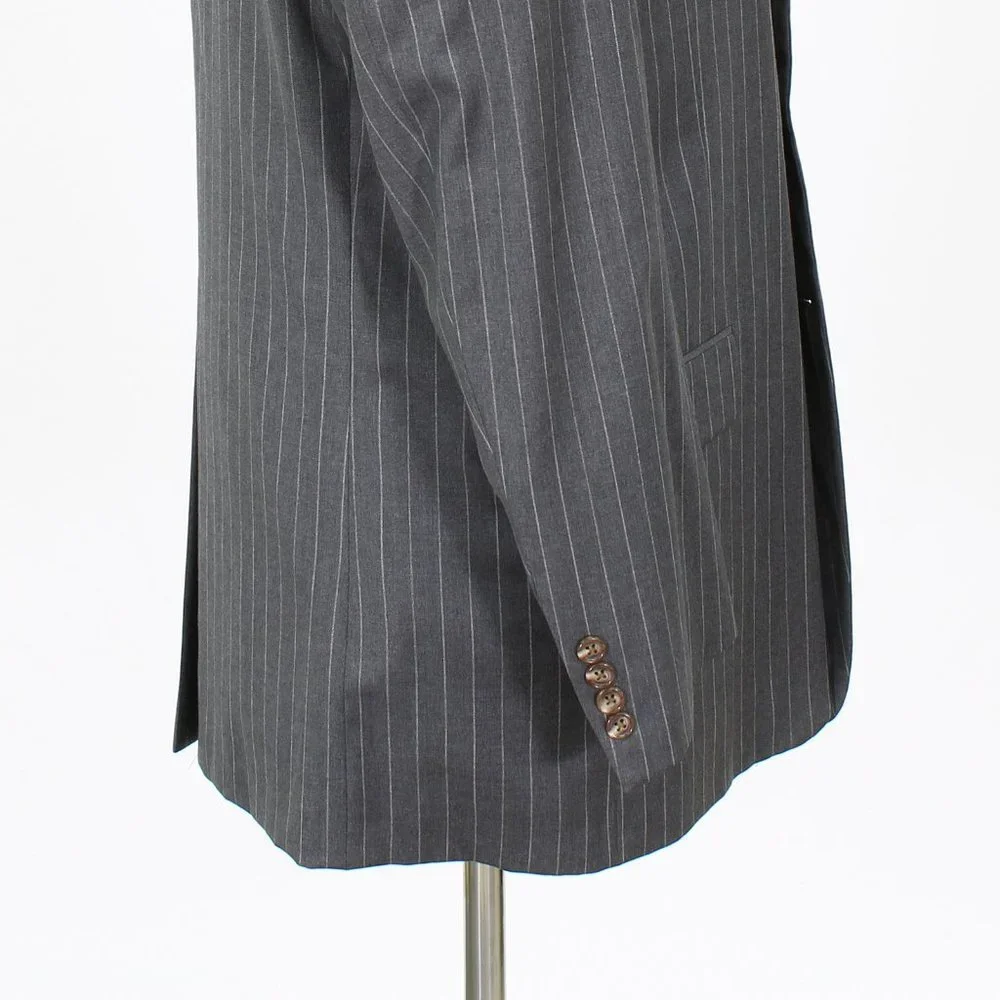 Hickey Freeman 42R Gray Striped 3-Button Sport Coat Blazer Jacket O652